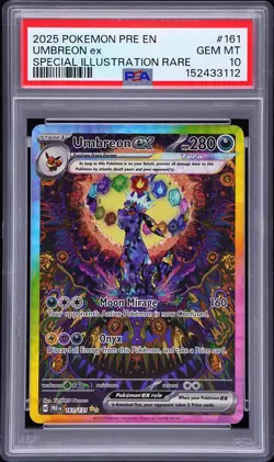 2025 POKEMON PRISMATIC EVOLUTIONS SPECIAL ILLUSTRATION RARE UMBREON EX PSA 10 - Image 1
