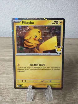 Pokemon TCG Pikachu 30th Anniversary Promo Stamped 051/163 - Image 1