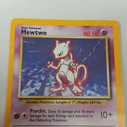 Pokemon TCG Mewtwo Base Set 10/102 Holo Rare. - Image 3