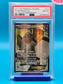 PSA 8 - 2017 POKEMON PREMIUM TRAINER XY COLLECTION PROMO 43a FULL ART/REGIROCK - Image 1