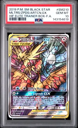 Pokemon TCG Hidden Fates EBT Promo Moltres Zapdos & Articuno GX SM210 PSA 10 #2 - Image 1