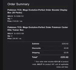 Pokemon Perfect Order Preorder. 2x Pokemon Center ETB and 1x booster Display Box - Image 1