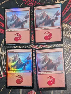MTG 4 x *FOIL* Strixhaven MOUNTAIN #373 NM - Image 1