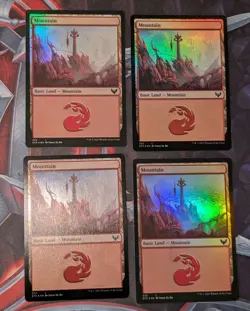 MTG 4 x *FOIL* Strixhaven MOUNTAIN #372 NM - Image 1