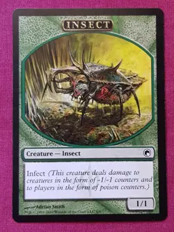 Magic The Gathering SCARS OF MIRRODIN INSECT token card MTG - Image 1
