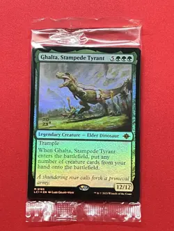 MTG Ghalta, Stampede Tyrant LCI Prerelease Promo Foil Factory Sealed - Image 1