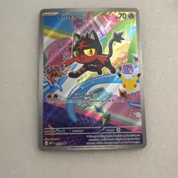 Pokemon Litten MEPI Promo Full Art Holo 043 70 HP Cat Pokemon TCG Card - Image 3