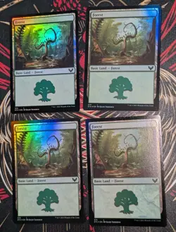 MTG 4 x *FOIL* Strixhaven FOREST #374 NM - Image 1