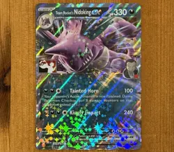 Team Rocket's Nidoking ex 119/182, NM Stamped Promo, Prize Pack Series 8, Play! - Image 1