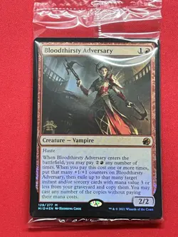 MTG Bloodthirsty Adversary Innistrad Midnight Hunt Prerelease Promo Sealed - Image 1