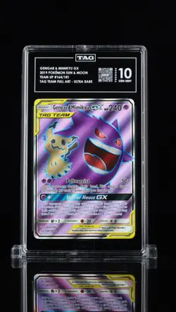 GENGAR & MIMIKYU 2019 POKEMON SUN & MOON #164/181 TEAM UP TAG GEM MINT 10 - Image 1