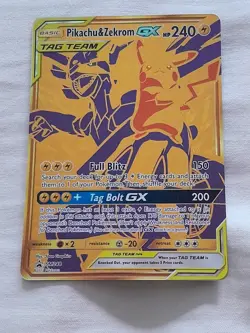 Pokemon Pikachu & Zekrom GX SM248 Black Star Promo Holo STANDARD SIZE LP - Image 1