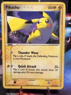 Pokemon Pikachu 50HP Holon Phantoms 78/110 Common Basic Regular Card - Image 1