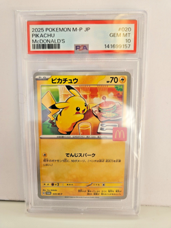 PSA 10 Pikachu 020/M-P – McDonald’s Promo – Japanese Pokemon Card - 'Burgerchu' - Image 1