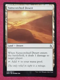 Magic The Gathering AMONKHET SUNSCORCHED DESERT land card MTG - Image 1