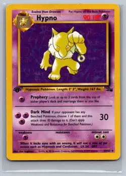 Fossil #23/62 Hypno 1st Edition Pokemon Card - Image 1
