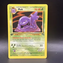 Pokemon TCG Muk Fossil Card 28/62 Regular 1st Edition Rare - Image 1