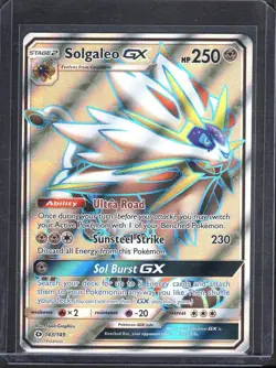 Solgaleo GX 143/149 Sun And Moon Full Art Pokemon Card NM/LP - Image 1
