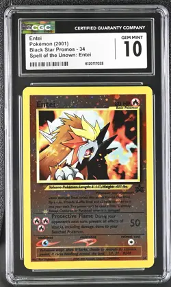 CGC 10 - ENTEI - 34 BLACK STAR PROMOS SPELL OF THE UNOWN: POKEMON #3 - Image 1