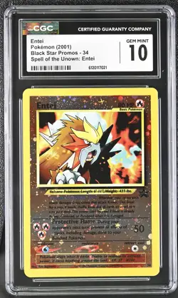 CGC 10 - ENTEI - 34 BLACK STAR PROMOS SPELL OF THE UNOWN: POKEMON #2 - Image 1