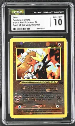 CGC 10 - ENTEI - 34 BLACK STAR PROMOS SPELL OF THE UNOWN: POKEMON #1 - Image 1