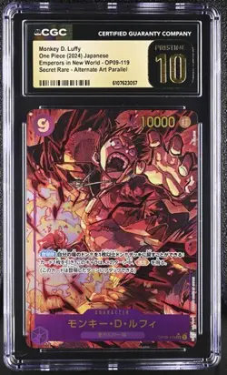 CGC 10 Pristine ONE PIECE Monkey D. Luffy OP09-119 SEC Emperors New World Jap - Image 1