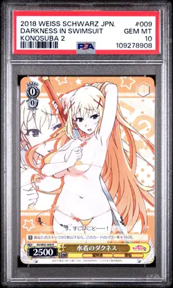 2018 WEISS SCHWARZ JAPANESE KONOSUBA: #009 DARKNESS IN SWIMSUIT PSA 10 - Image 1