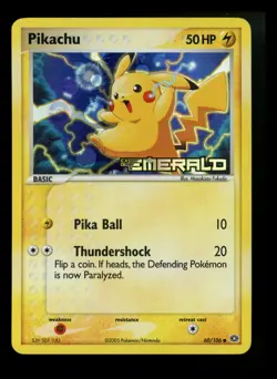 #2 Pikachu 60/106 EX Emerald 2005 Reverse Holo Pokemon Card TCG - Image 1
