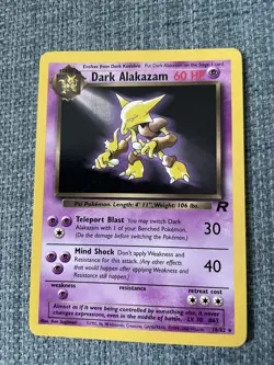⭐ Dark Alakazam 18/82 ⭐ Non Holo Rare Team Rocket Set Pokemon Card WOTC TCG - Image 1