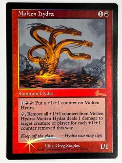 MTG Foil 1X Molten Hydra X1 Misprint Squareish Corners Urza's Legacy Magic SP/NM - Image 1