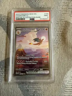 2023 POKEMON MEW EN-151 SPECIAL ILLUSTRATION RARE #199 CHARIZARD EX PSA 9 - Image 1