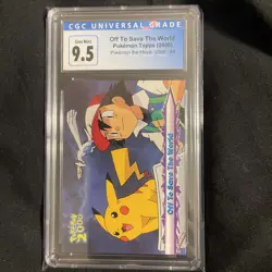 CGC 9.5 ( GM10) Off To Save The World Topps Pokemon Movie 2000 Lugia Ash Pika - Image 1