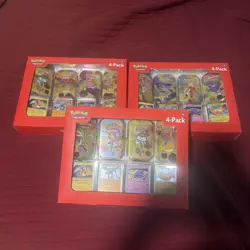 Sam's Club Pokemon TCG 151 Mini Tins 4 Pack + 4 Promos Sealed x 3 - Image 1