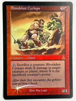 MTG Foil 1X Bloodshot Cyclops X1 Urza's Destiny Magic - LP/MP - Image 1