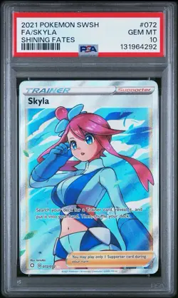 2021 Pokemon Shining Fates Skyla #072 Full Art Sword & Shield PSA 10 Gem Mint - Image 1