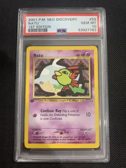 2001 Pokemon Neo Discovery 1st Edition #59 Natu PSA 10 GEM MINT - Image 1