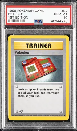 1999 POKEMON GAME 1ST ED #87 POKEDEX PSA 10 - Image 1