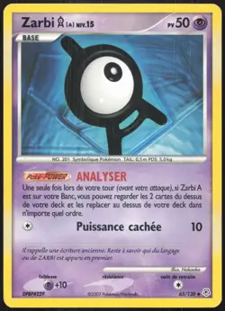Carte Pokemon Zarbi A 65/130 Diamant et Perle Francais - Image 1