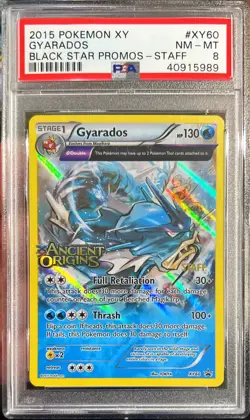 2015 Pokemon XY Ancient Origins Gyarados Black Star Promo STAFF Prerelease PSA 8 - Image 1