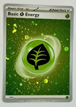 Pokemon TCG - Basic Grass Energy - 2024 Scarlet & Violet - SVE001 Cosmo Holofoil - Image 2