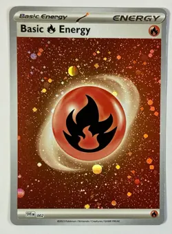 Pokemon TCG - Basic Fire Energy - 2024 Scarlet & Violet - SVE002 Cosmo Holofoil - Image 4