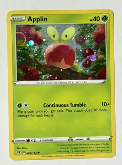 Pokemon TCG - Applin 020/192 - 2020 Sword & Shield: Rebel Clash SWSH02:RCL Cosmo - Image 1