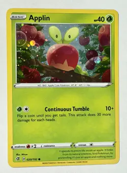 Pokemon TCG - Applin 020/192 - 2020 Sword & Shield: Rebel Clash SWSH02:RCL Cosmo - Image 2