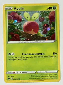 Pokemon TCG - Applin 020/192 - 2020 Sword & Shield: Rebel Clash SWSH02:RCL Cosmo - Image 4