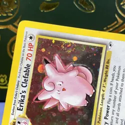 Pokemon Card WoTC Erika’s Clefable Gym Challenge Holo SWIRL 3/132 - MP + - Image 4