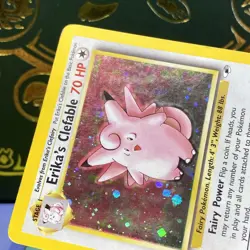 Pokemon Card WoTC Erika’s Clefable Gym Challenge Holo SWIRL 3/132 - MP + - Image 5