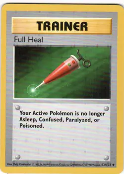 Full Heal 82/102 Unlimited UC Base Set Shadowless LP Pokemon - Image 1