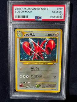 2000 Neo 2 Scizor Japanese HOLO #212 Pokemon PSA 10 GEM MINT - Image 1
