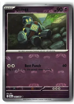 Golett ⭐ 042/086 Holo Master Ball Pattern Black Bolt 2025 Pokemon NM - Image 1