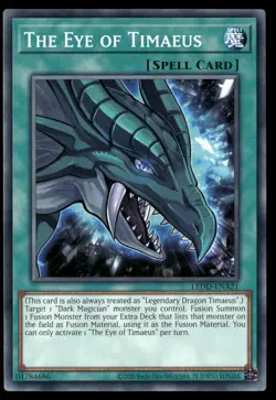 The Eye of Timaeus LEDD-ENA21 Legendary Dragon Decks Yu-Gi-Oh 1st Edition NM - Image 1